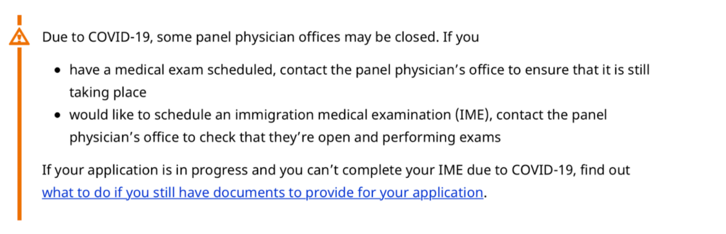 Medical test for canada