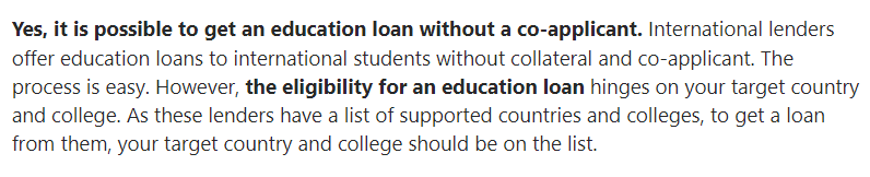 Education loan without co-applicant