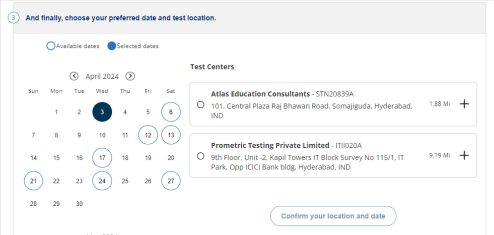 toefl exam dates